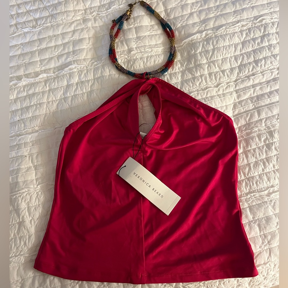Fuchsia Veronica beard halter top